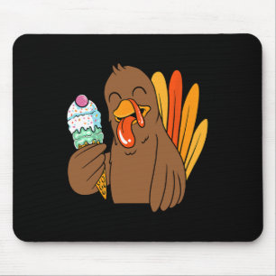 Tapis De Souris Turquie Manger Crème de glace Thanksgiving Day Fun