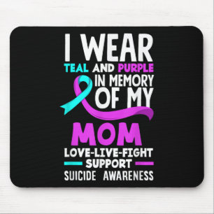 Tapis De Souris Turquoise & ; Violet En Mémoire De Ma Mère Suic
