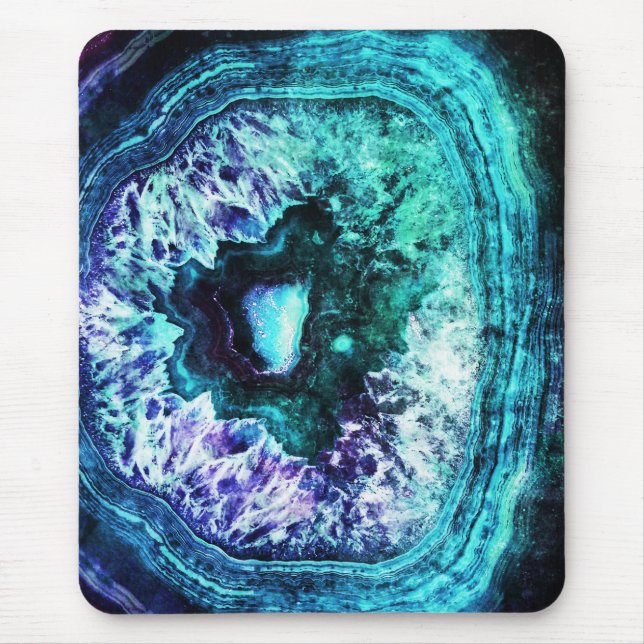Tapis De Souris Turquoise assez glaciale et cristal pourpre de (Devant)
