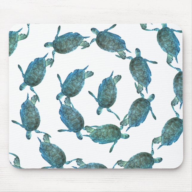 Tapis De Souris Turquoise Blue Sea Turtles Ocean Elegant Beach (Devant)