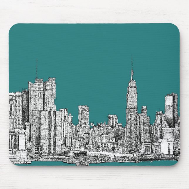 Tapis De Souris Turquoise foncée NYC (Devant)