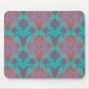 Tapis De Souris turquoise funky et damask magenta