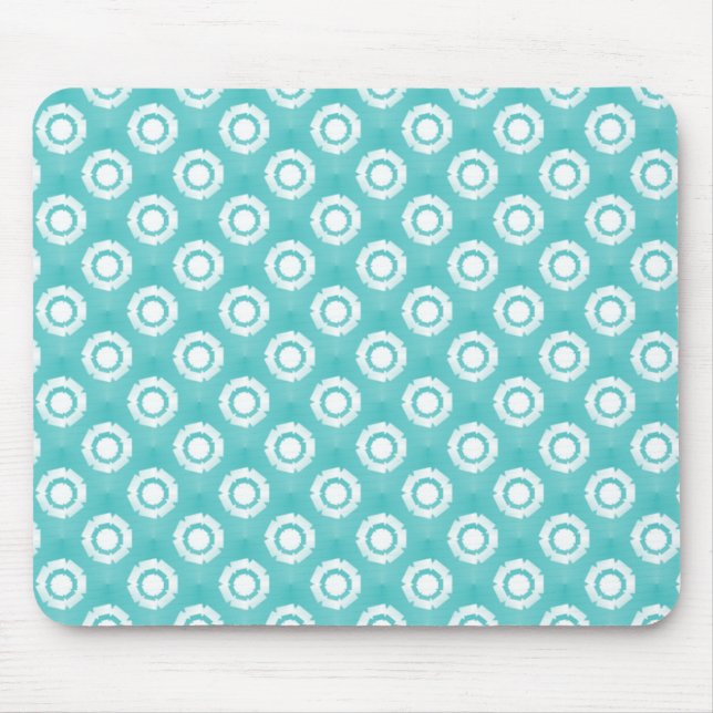 Tapis De Souris Turquoise Funky Flower Mousepad (Devant)