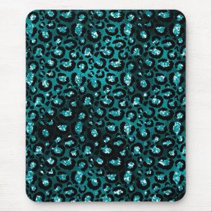 Tapis De Souris Turquoise Ombre et Parties scintillant de verre no