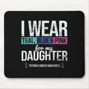 Tapis De Souris Turquoise Rose Bleu Pour Fille Thyroïde Cancer