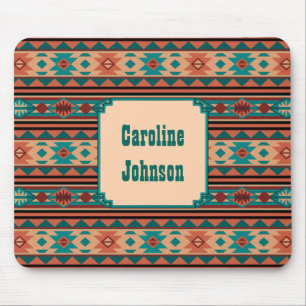 Tapis De Souris Turquoise Terracotta Monogram