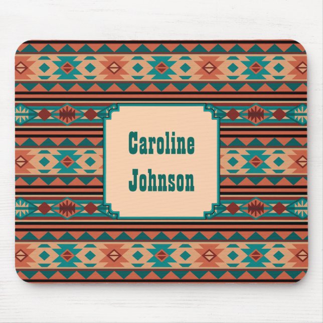 Tapis De Souris Turquoise Terracotta Monogram (Devant)