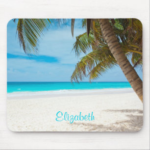Tapis De Souris Turquoise Tropical Sandy Beach Personnalisé