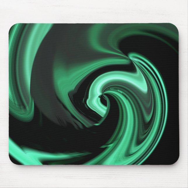 Tapis De Souris Turquoise Vert Coeur Abstrait Mousepad (Devant)