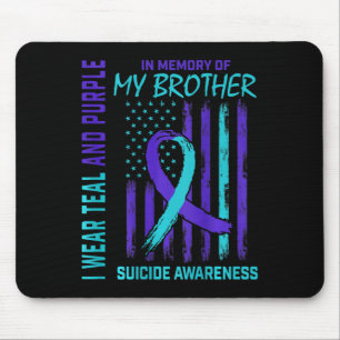 Tapis De Souris Turquoise Violet Ruban Suicide Sensibilisation Ind