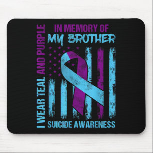 Tapis De Souris Turquoise Violet Ruban Suicide Sensibilisation Ind