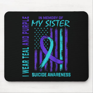 Tapis De Souris Turquoise Violet Ruban Suicide Sensibilisation Sis