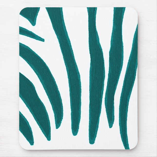 Tapis De Souris Turquoise Zebra Stripes, art de la faune mouseptie (Devant)