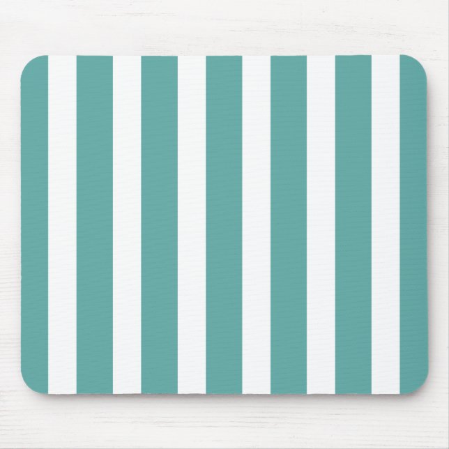 Tapis De Souris Turquoises bandes blanches (Devant)