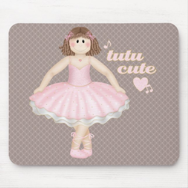 Tapis De Souris Tutu Cute (Brunette) - Mousepad (Devant)