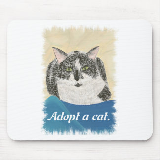 Tapis De Souris Tuxedo Cat Adoptez un chat publicitaire souris pad