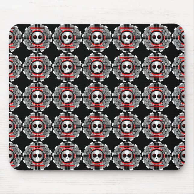 Tapis De Souris TV crâne Ronde multi-mousepad noir (Devant)