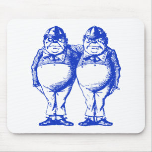 Tapis De Souris Tweedle Dee et Tweedle le bleu encré par Dum