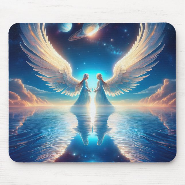 Tapis de souris Twin Angels in the Clouds (Devant)