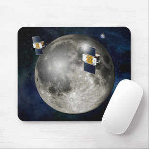 Tapis De Souris Twin Grail Spacecraft Orbitant La Lune.