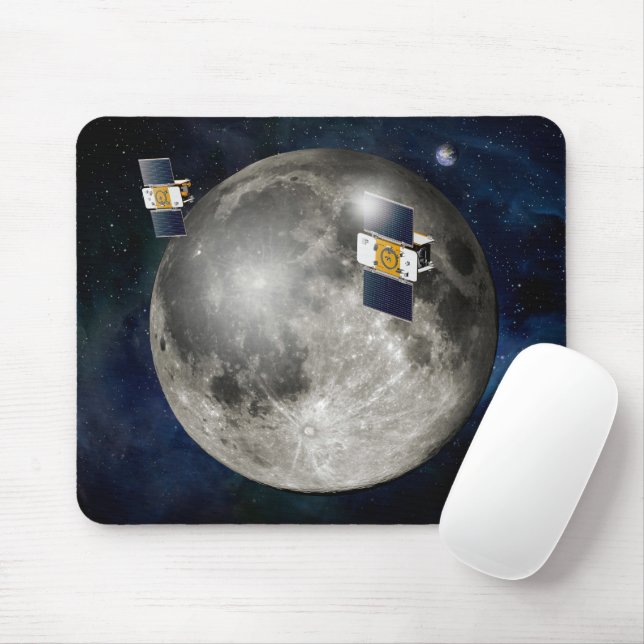 Tapis De Souris Twin Grail Spacecraft Orbitant La Lune. (Avec souris)