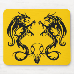 Tapis De Souris Twin Opposant Dragons Tribaux Mousepad
