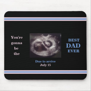 Tapis De Souris Twins Ultrasound Photo Meilleur Papa Date Garçon F