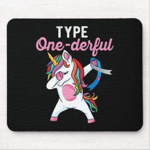Tapis De Souris Type Onederful Dabbing unicorne Type 1 Diabète Awa