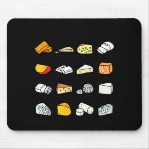 Tapis De Souris Types de fromage mignons Amoureux de nourriture la