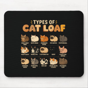 Tapis De Souris Types de tartine de chat mignon Conception d'amour