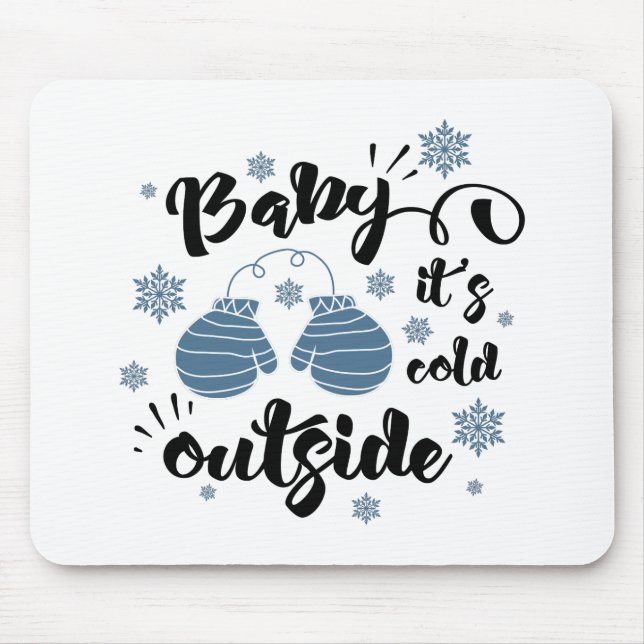 Tapis De Souris Typographie amusante Noël (Devant)