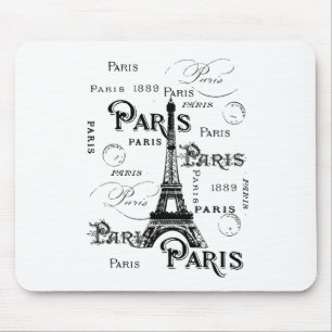 Tapis De Souris Typographie Calligraphie Paris France Tour Eiffel