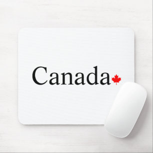 Tapis De Souris Typographie canadienne avec feuille d'érable rouge