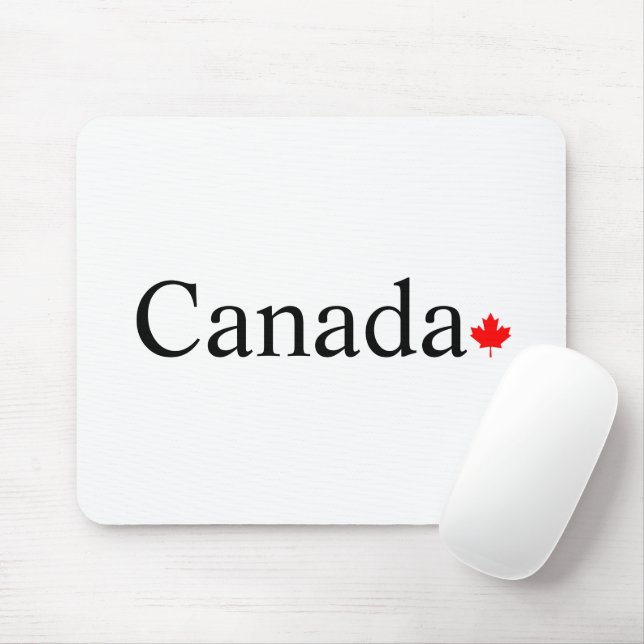 Tapis De Souris Typographie canadienne avec feuille d'érable rouge (Avec souris)