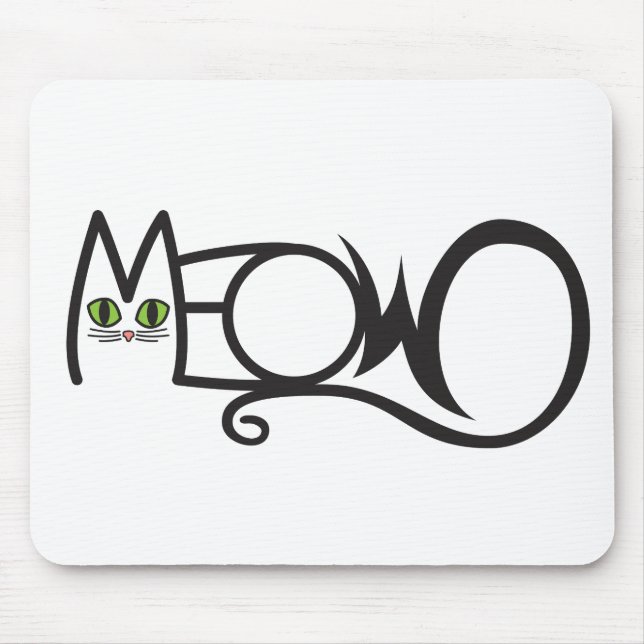 Tapis De Souris Typographie de chat Miaou (Devant)