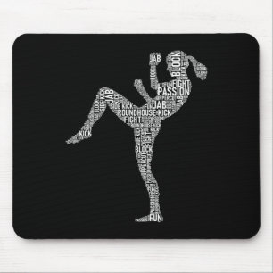Tapis De Souris Typographie de Kickboxer - Kickboxer Mélange Marti
