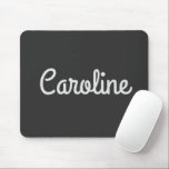 Tapis De Souris Typographie de script minimaliste mou Nom noir bla<br><div class="desc">Typographie de script minimaliste mou Nom Pad de souris noir blanc</div>
