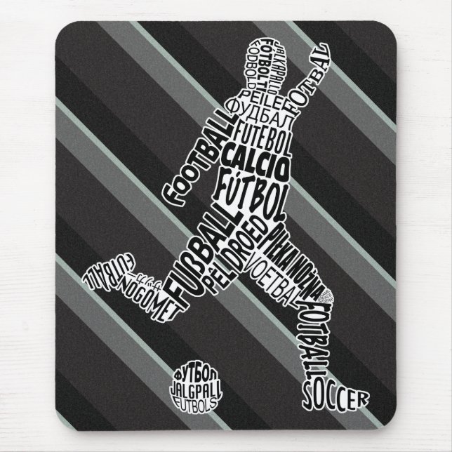 Tapis De Souris Typographie des langues de football (Devant)