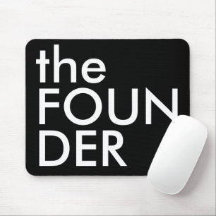 Tapis De Souris Typographie Gras FOUNDER Blanc Noir Executive