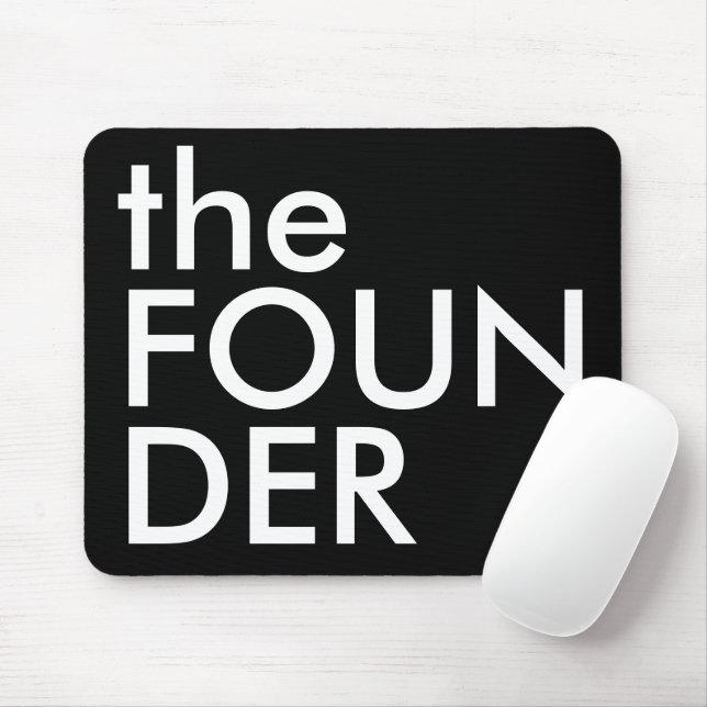Tapis De Souris Typographie Gras FOUNDER Blanc Noir Executive (Avec souris)