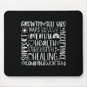 Tapis De Souris Typographie Sensibilisation à la santé mentale - S