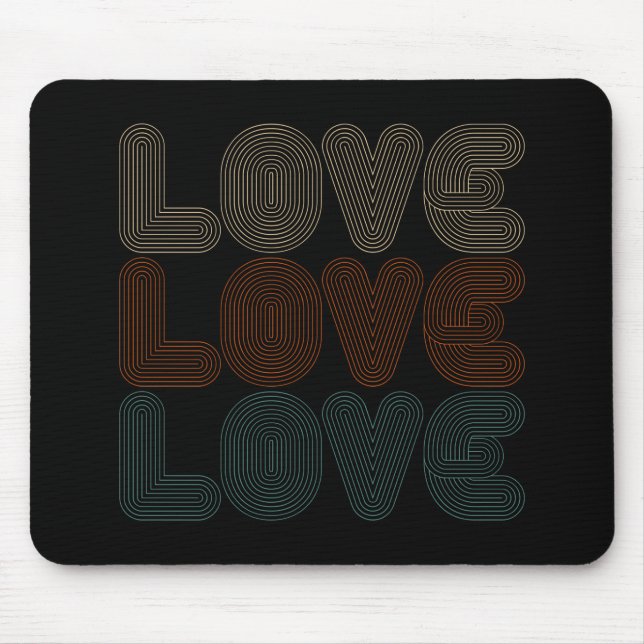 Tapis De Souris Typographie simple d'amour rétro Valentine | Mouse (Devant)