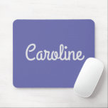 Tapis De Souris Typographie simple de script mignon Personnalisé v<br><div class="desc">Typographie simple de script mou personnalisé Pad de souris violet personnalisé</div>