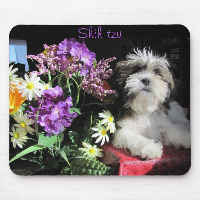 Tapis De Souris Tzu chih et fleurs (Devant)