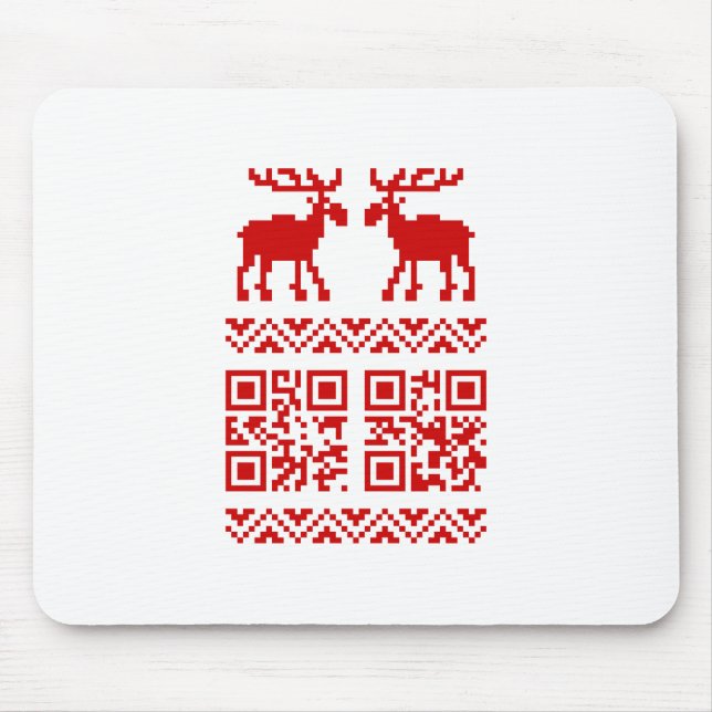 Tapis De Souris Ugly Christmas Sweater Code QR Bon Nouvel An ! (Devant)