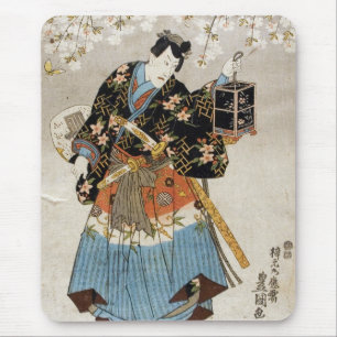 Tapis De Souris Ukiyo-e samurai vintage classique art de défiler