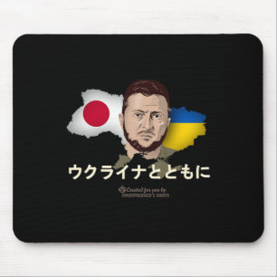 Tapis De Souris Ukraine Japon Volodymyr Zelensky Soutenez l'Ukrain