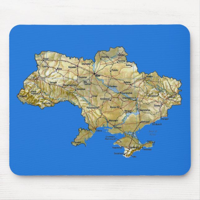 Tapis De Souris Ukraine Map Mousepad (Devant)
