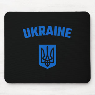 Tapis De Souris Ukraine. Ukrajina Trzub. Trident ukrainien. Bleu A