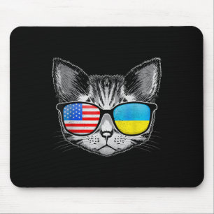 Tapis De Souris Ukraine Us Drapeau Racines Cat Ukraine Américain